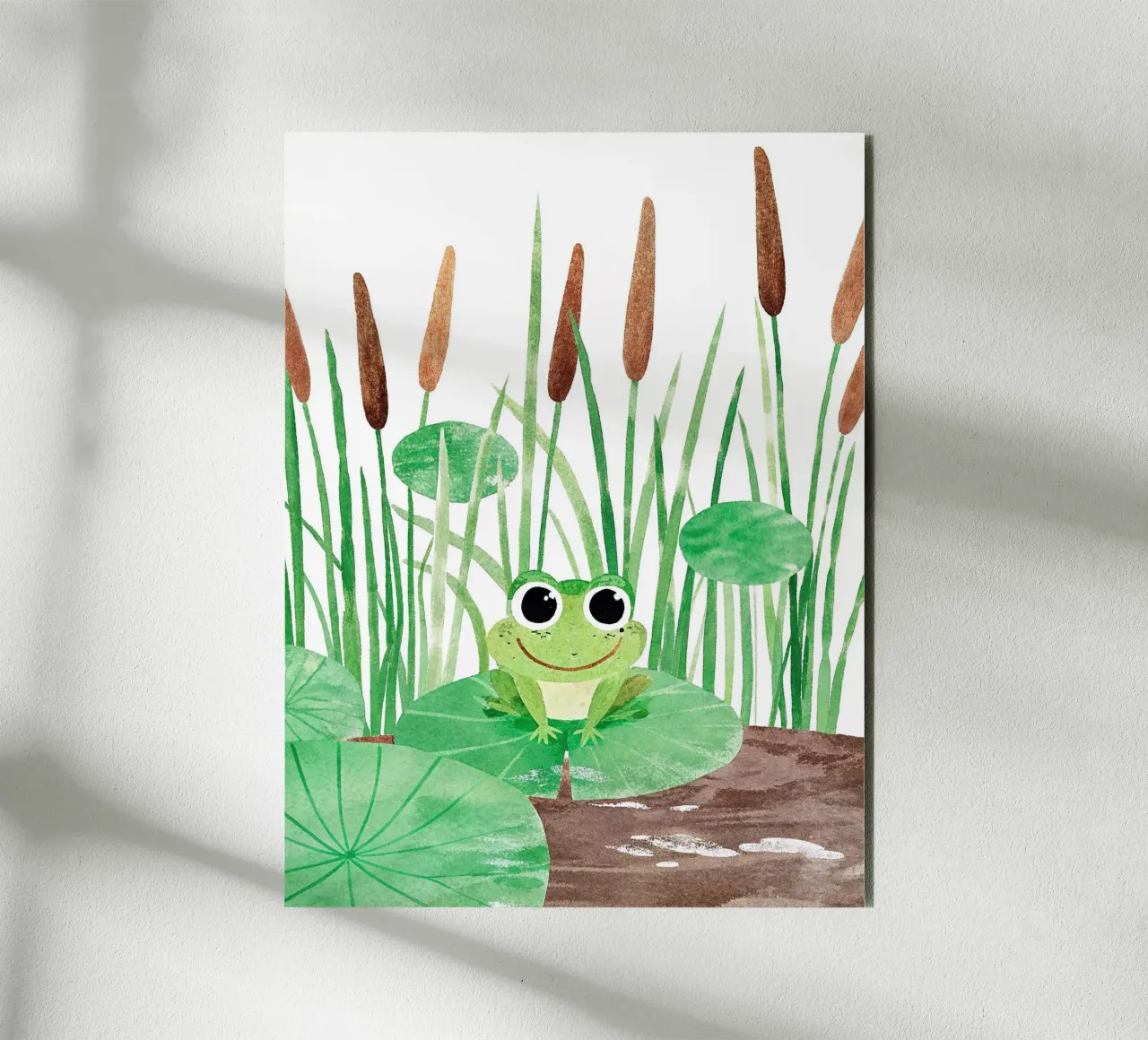 Ein sehr glücklicher kleiner Frosch Alu-Dibond von 🐹 BABY ART PRINTS