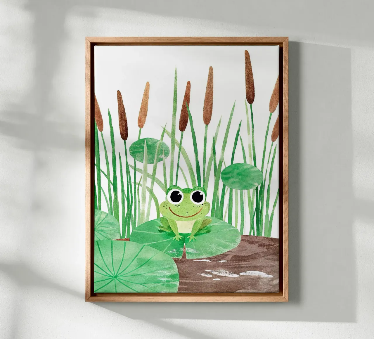 Una piccola rana molto felice tela con Cornice a cassetta da 🐹 BABY ART PRINTS