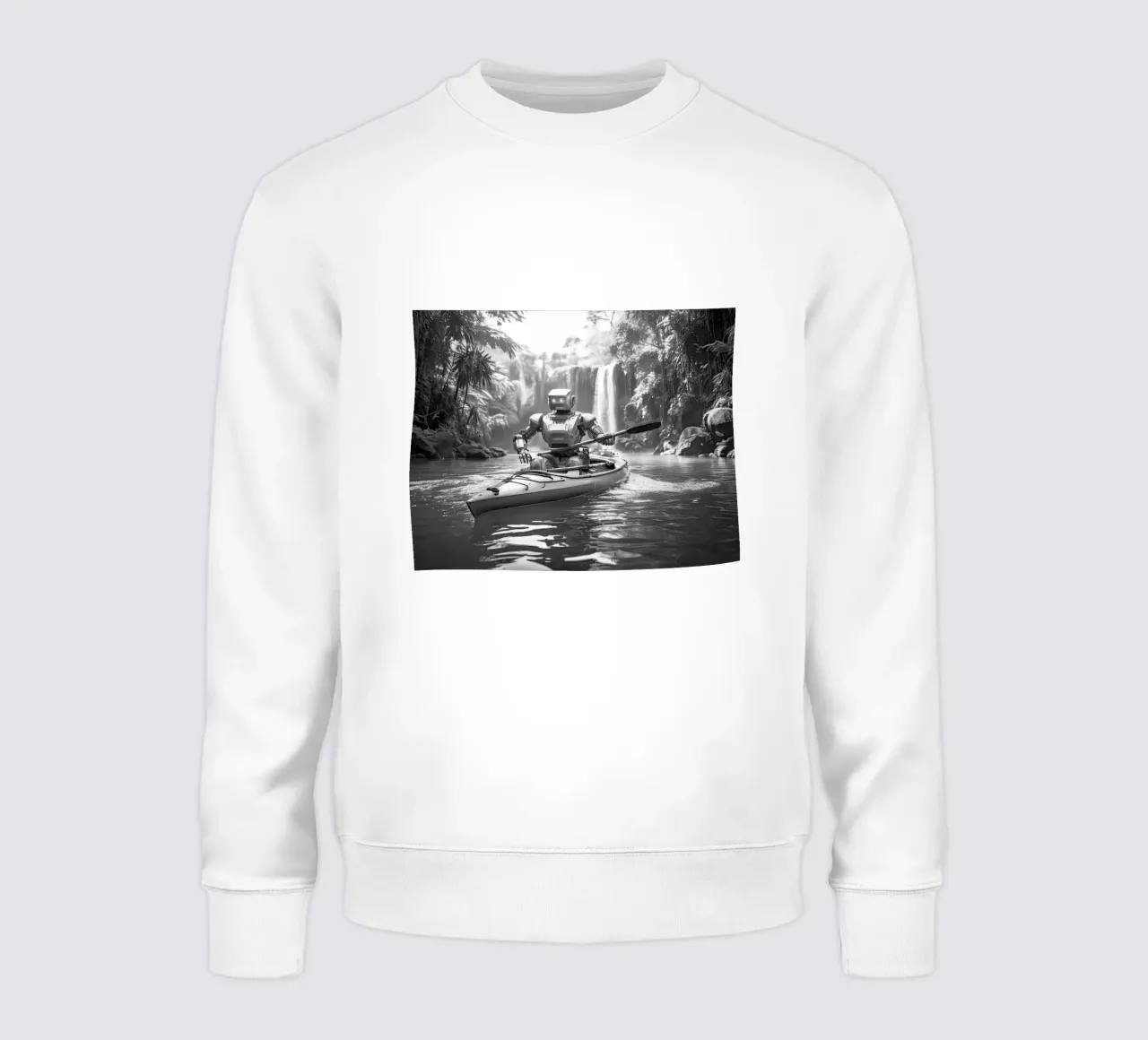 ROBOT EN CANOE. Noir et blanc. sudadera de Thierry vobmann photography