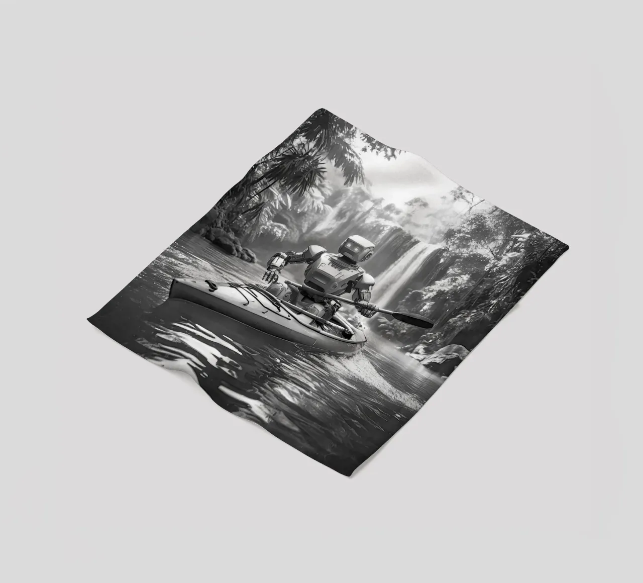 ROBOT EN CANOE. Noir et blanc. coperta in pile da Thierry vobmann photography