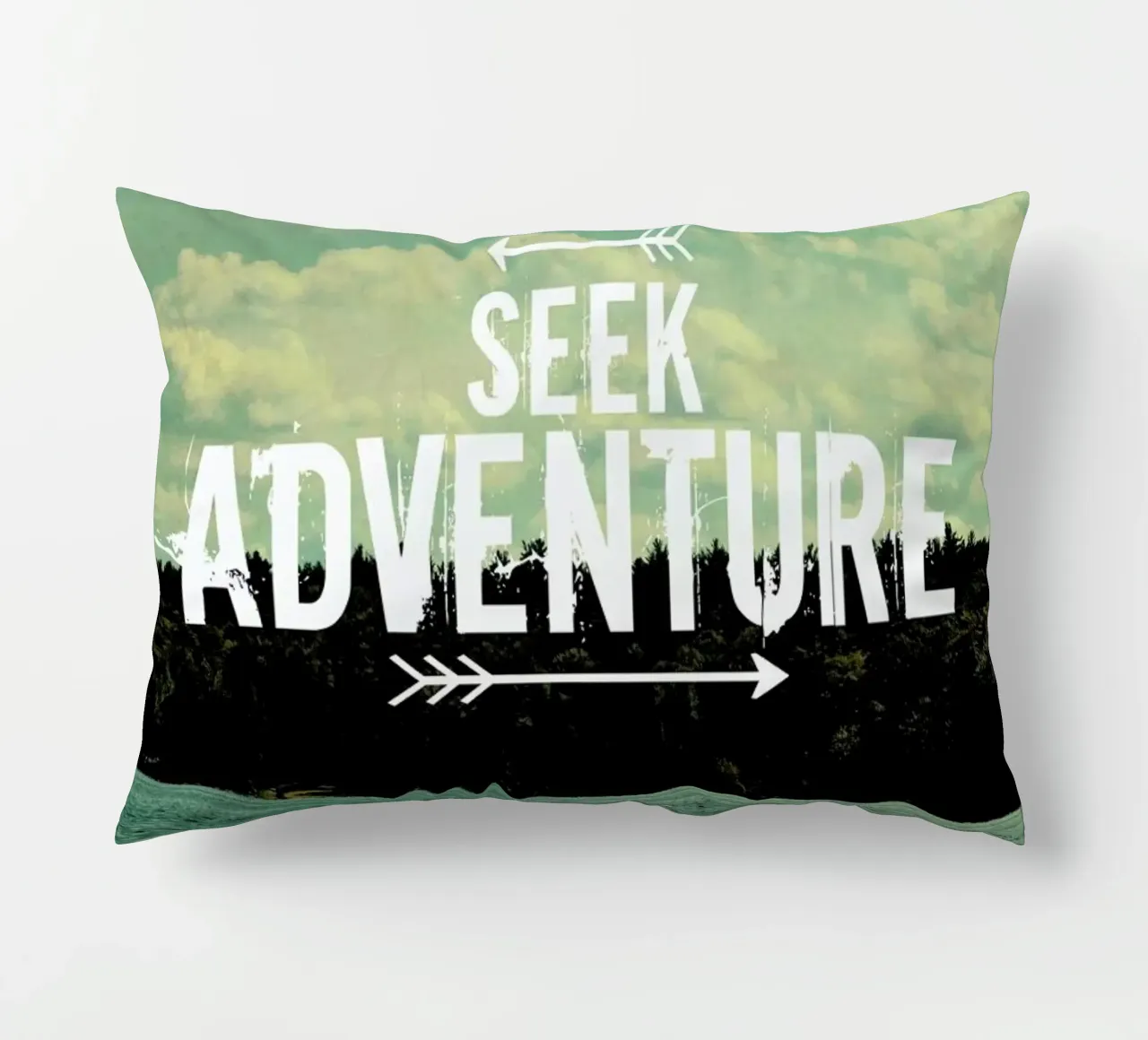 Seek Adventure decorative cushion by Vintage Skies