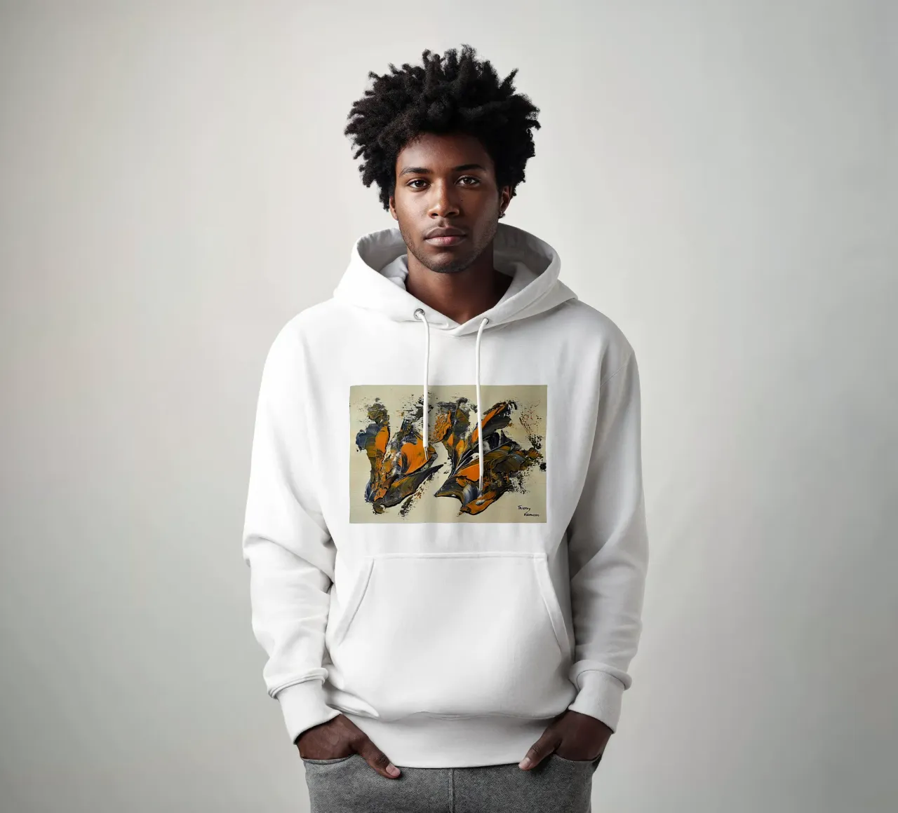MESSAGE FROM THE HEART 23 hoodie by Thierry Vobmann Abstract painting