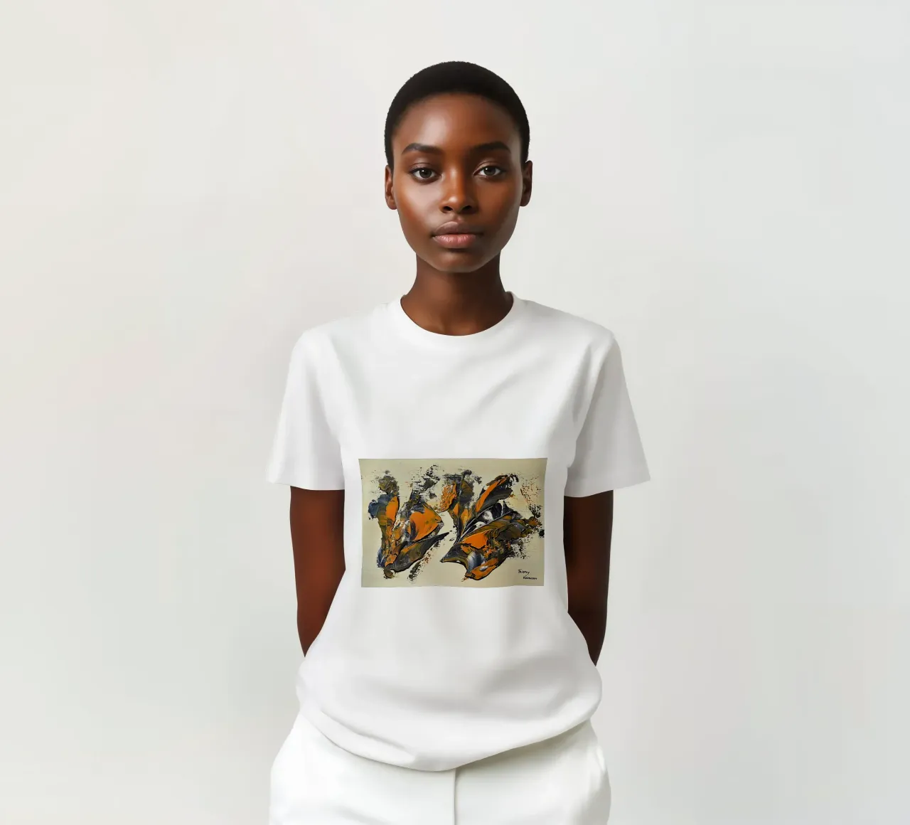 MESSAGE FROM THE HEART 23 T-Shirt von Thierry Vobmann Abstract painting