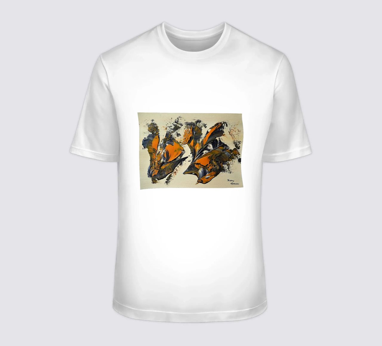 MESSAGE FROM THE HEART 23 t-shirt da Thierry Vobmann Abstract painting
