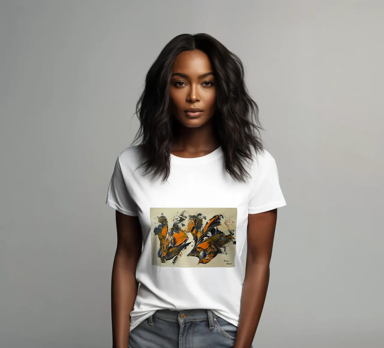MESSAGE FROM THE HEART 23 t-shirt da donna da Thierry Vobmann Abstract painting