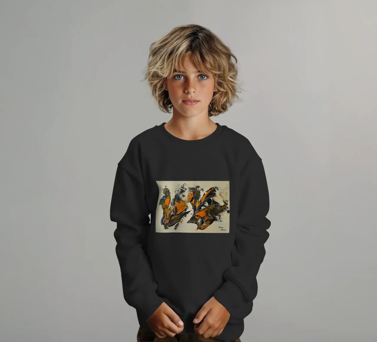 MESSAGE FROM THE HEART 23 felpa bambino da Thierry Vobmann Abstract painting