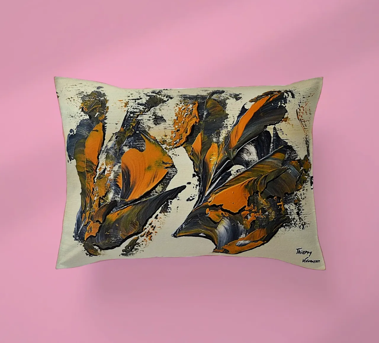 MESSAGE FROM THE HEART 23 cuscino da Thierry Vobmann Abstract painting