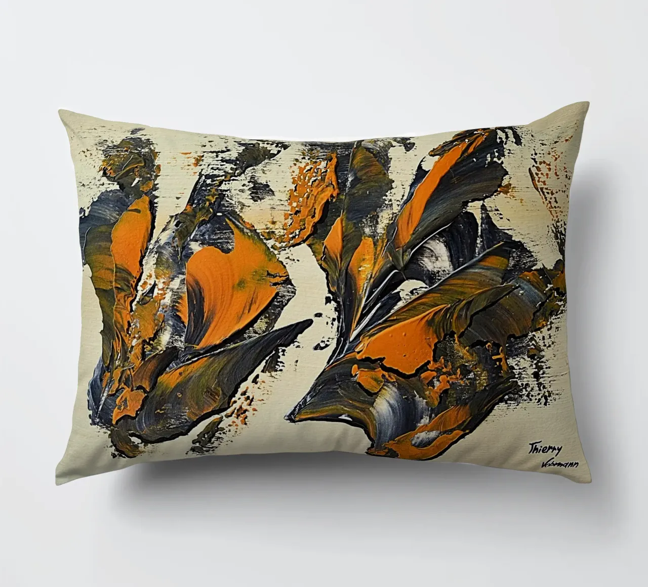 MESSAGE FROM THE HEART 23 Kissen von Thierry Vobmann Abstract painting