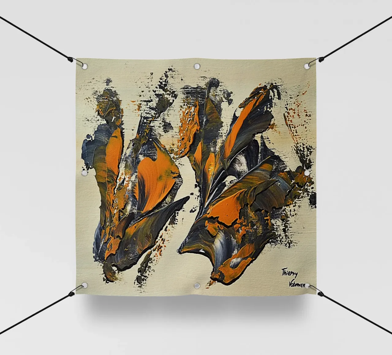 MESSAGE FROM THE HEART 23 telo in pvc da Thierry Vobmann Abstract painting