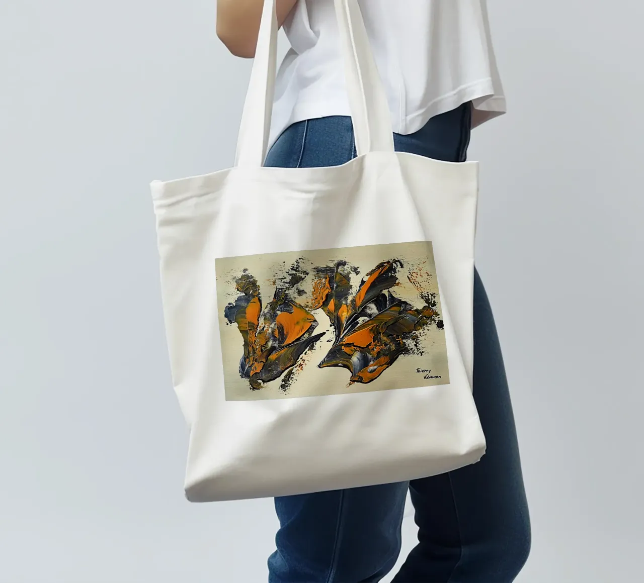 MESSAGE FROM THE HEART 23 borsa in juta da Thierry Vobmann Abstract painting