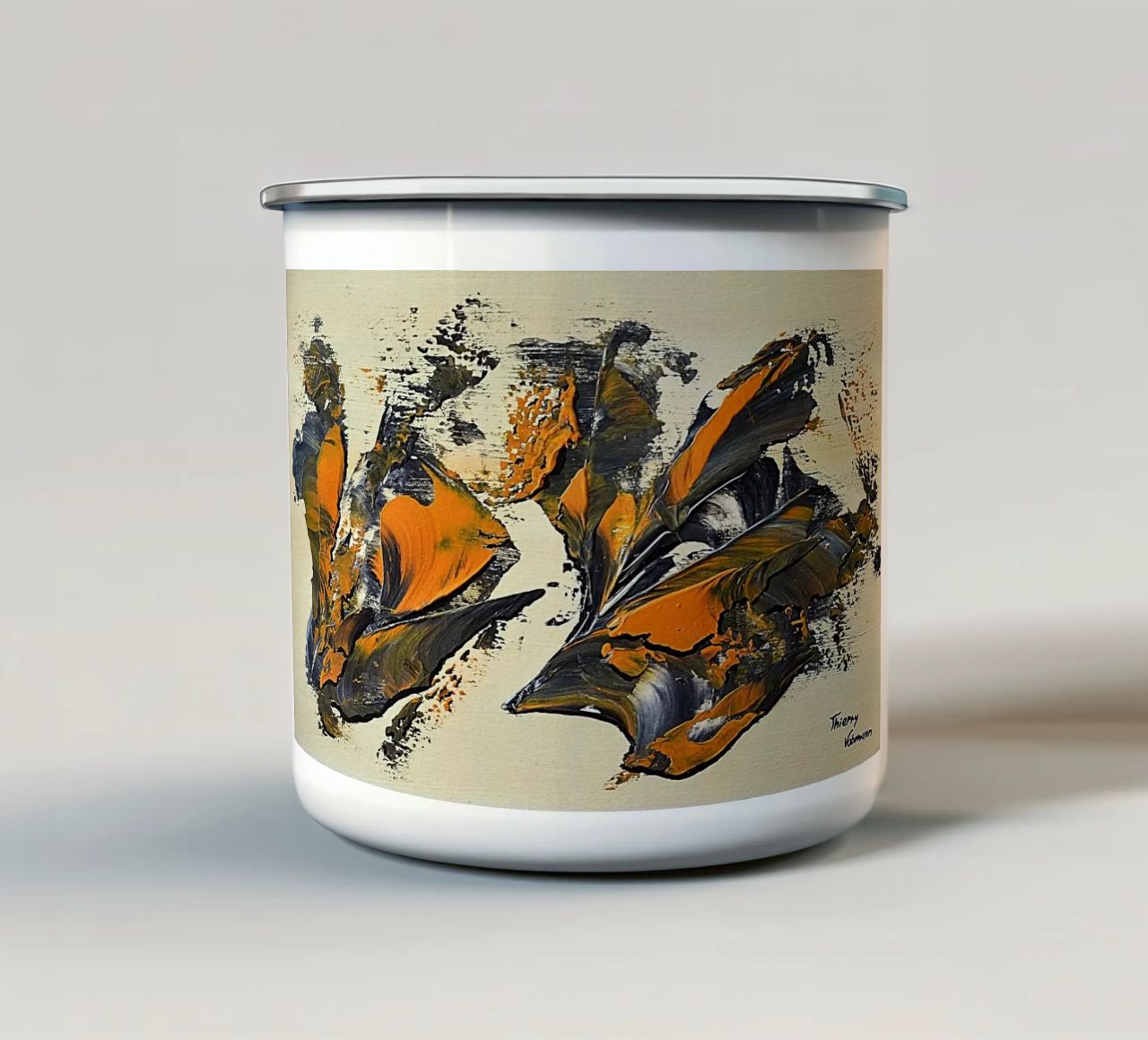 MESSAGE FROM THE HEART 23 tazza in smalto da Thierry Vobmann Abstract painting