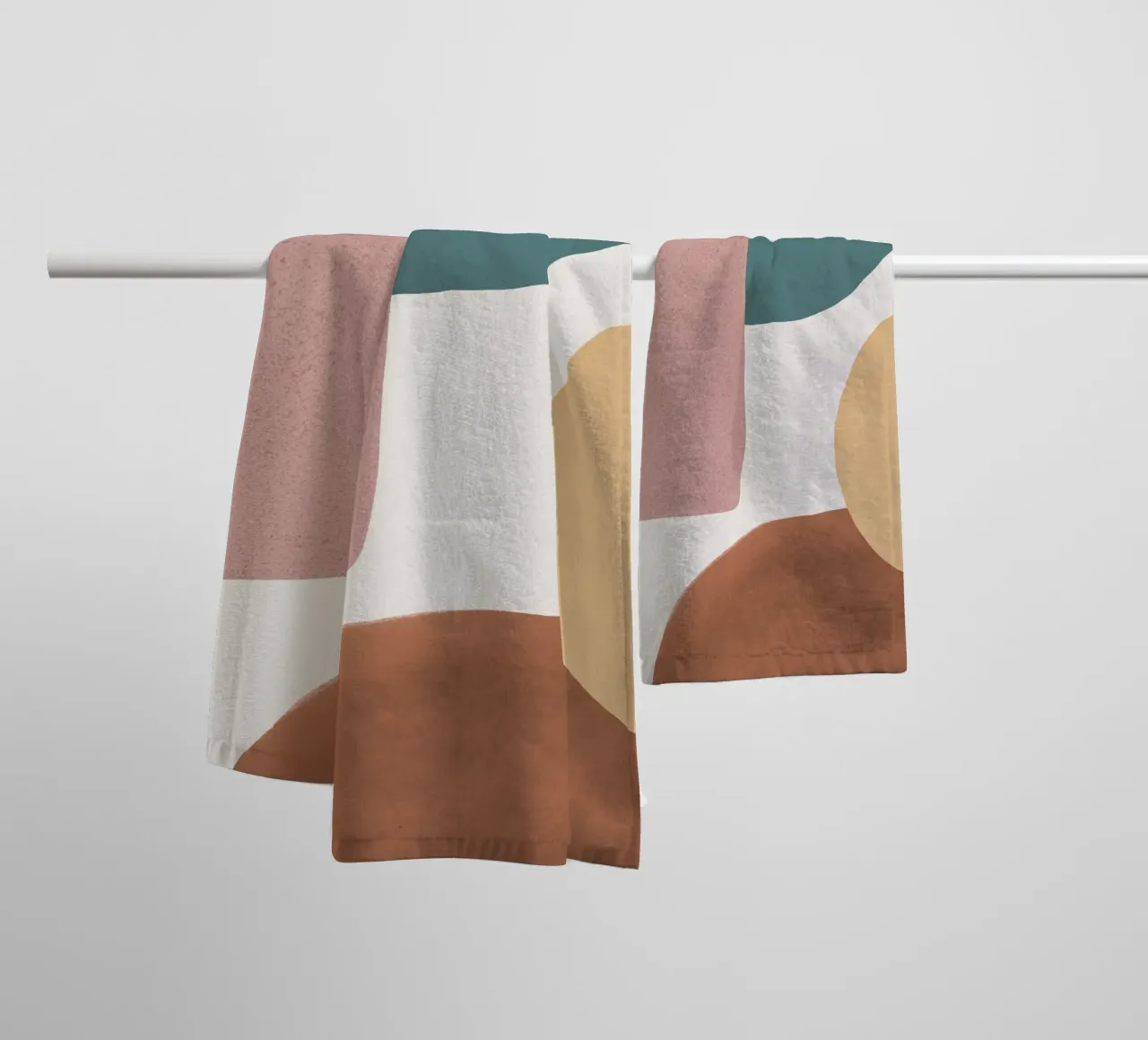 Abstracte Aarde 1-2 - Geschilderde Vormen badhanddoek van MoonlightPrint