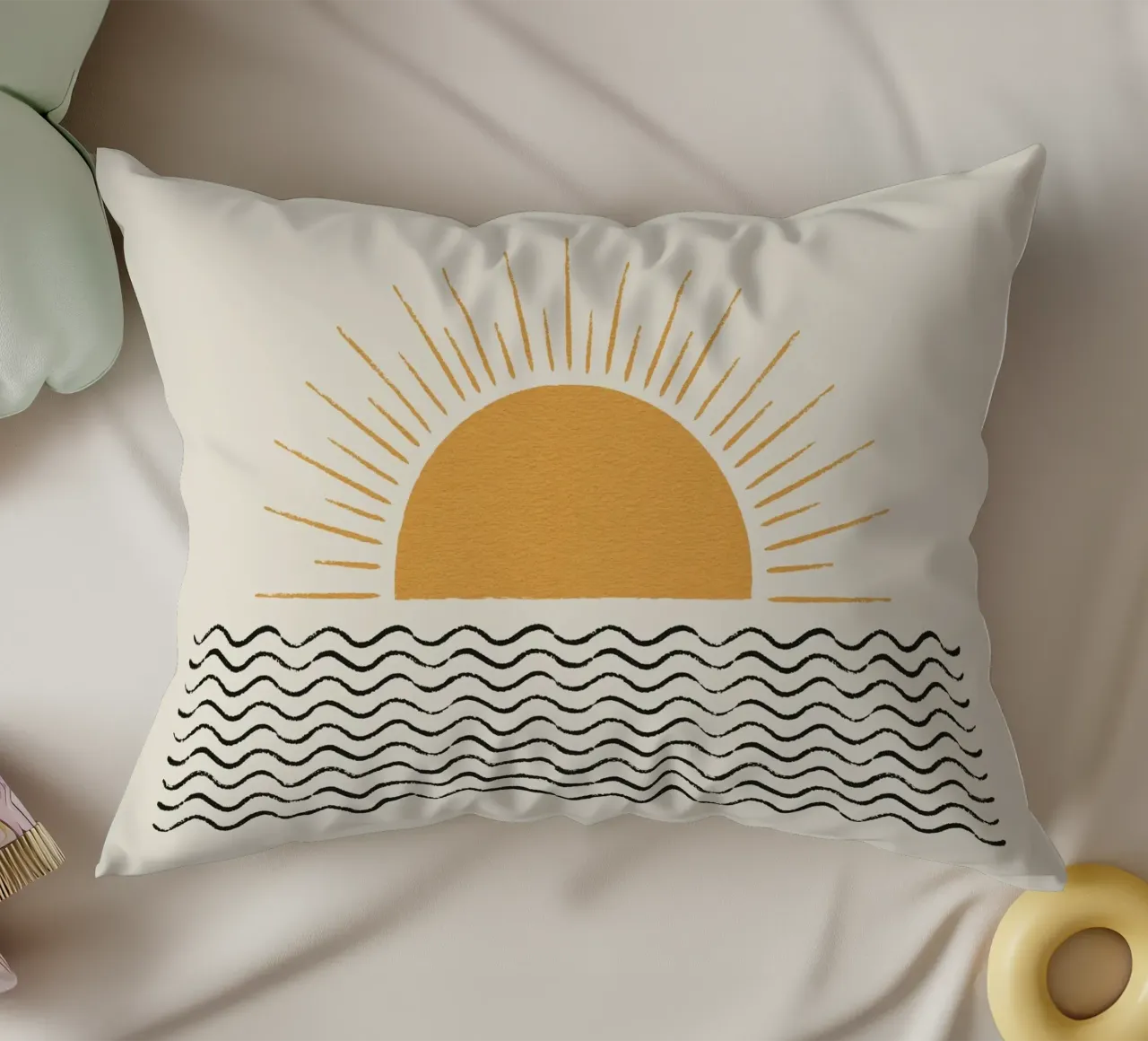 Sunrise Ocean - Stile moderno di metà secolo cuscino da MoonlightPrint