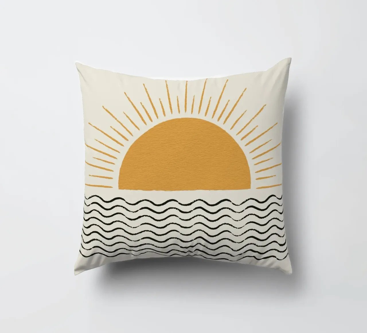 Sunrise Ocean - Stile moderno di metà secolo cuscino da MoonlightPrint