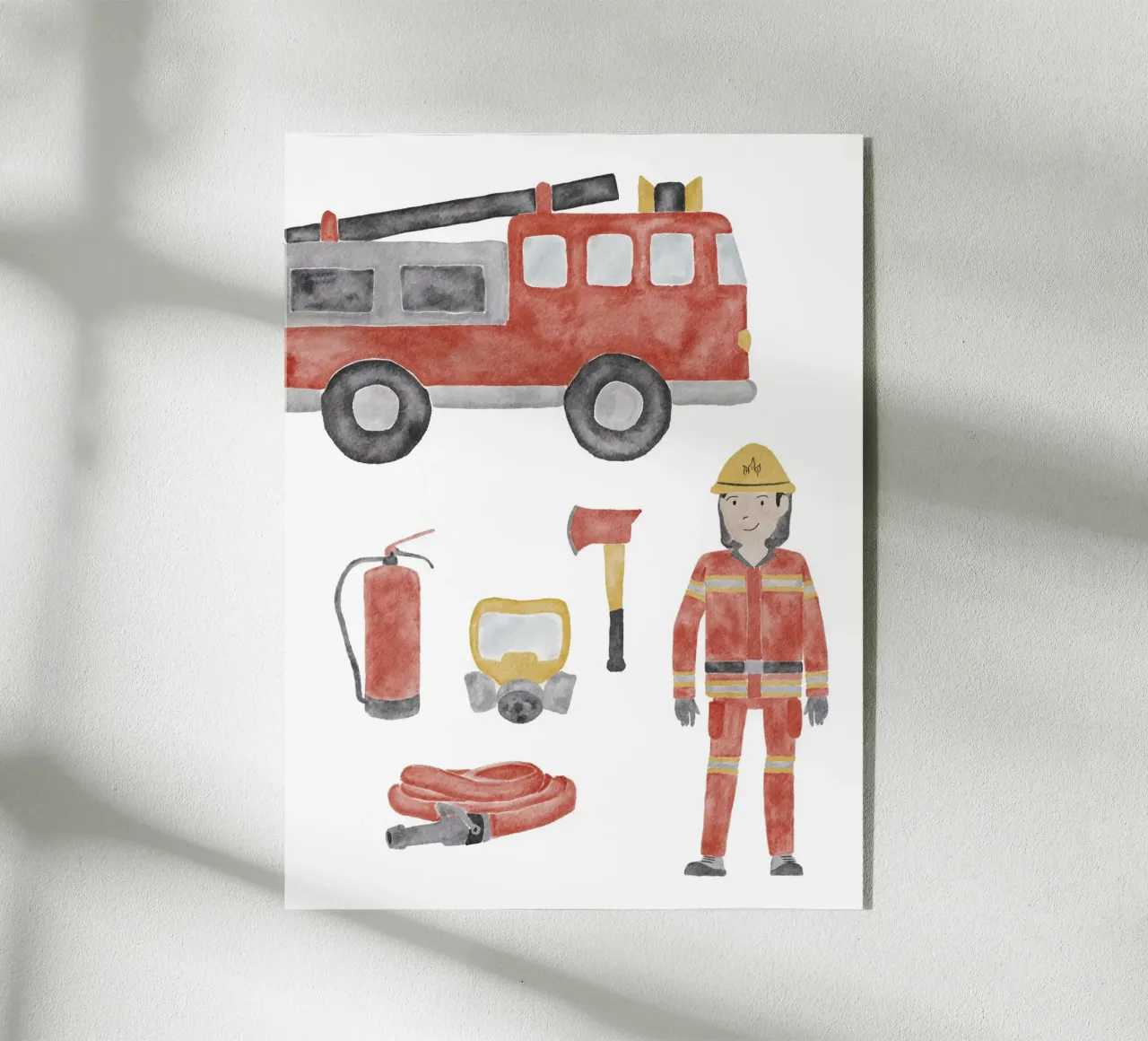 Feuerwehr plexiglass da herzundpapier