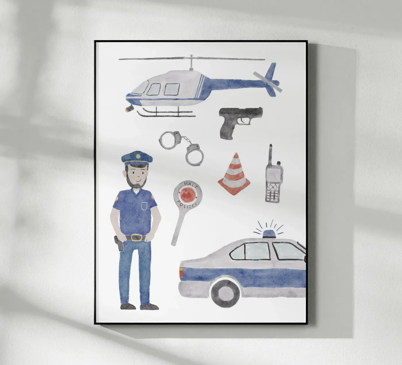 Polizei plexiglas de herzundpapier