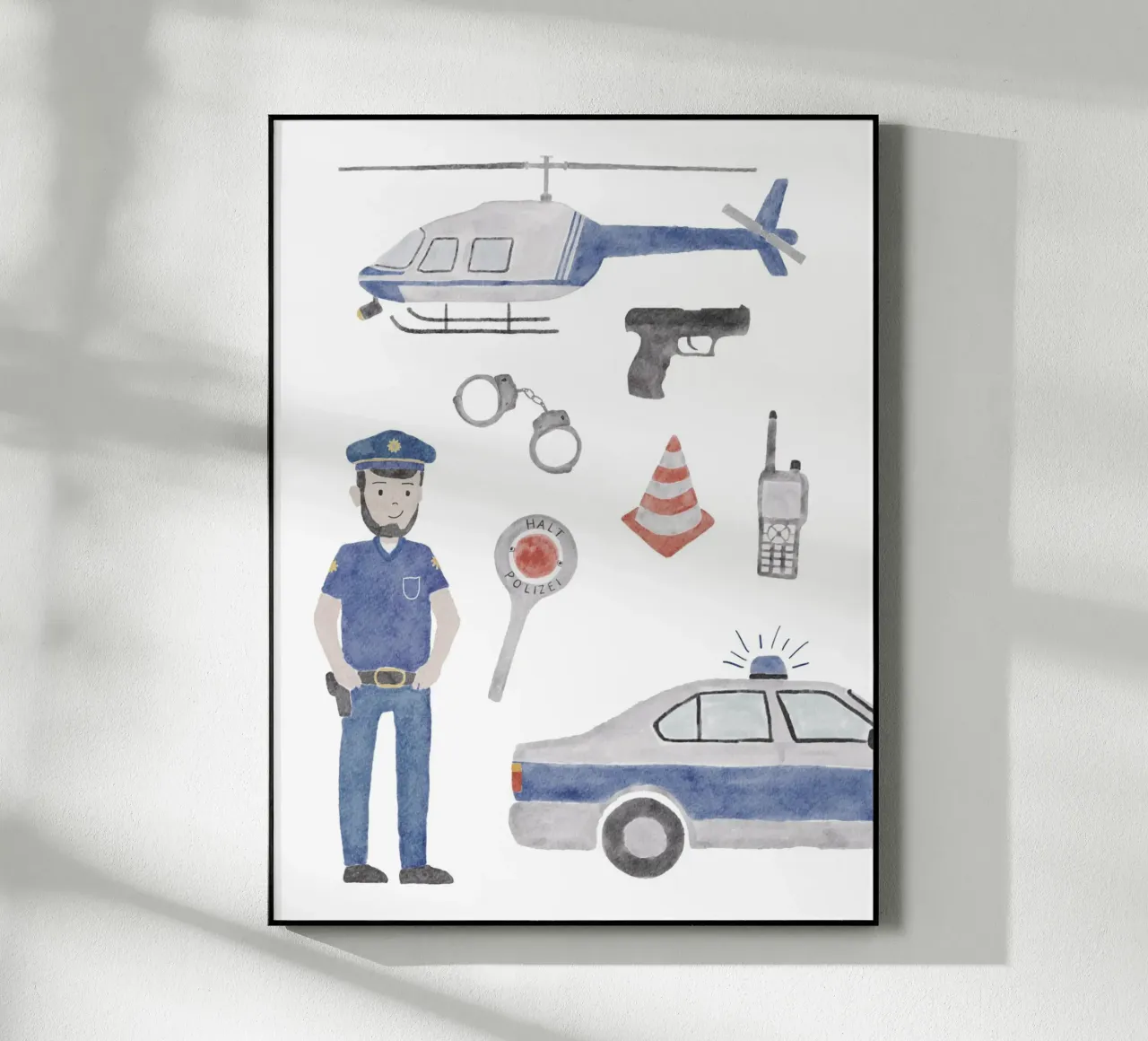 Polizei plexiglas de herzundpapier