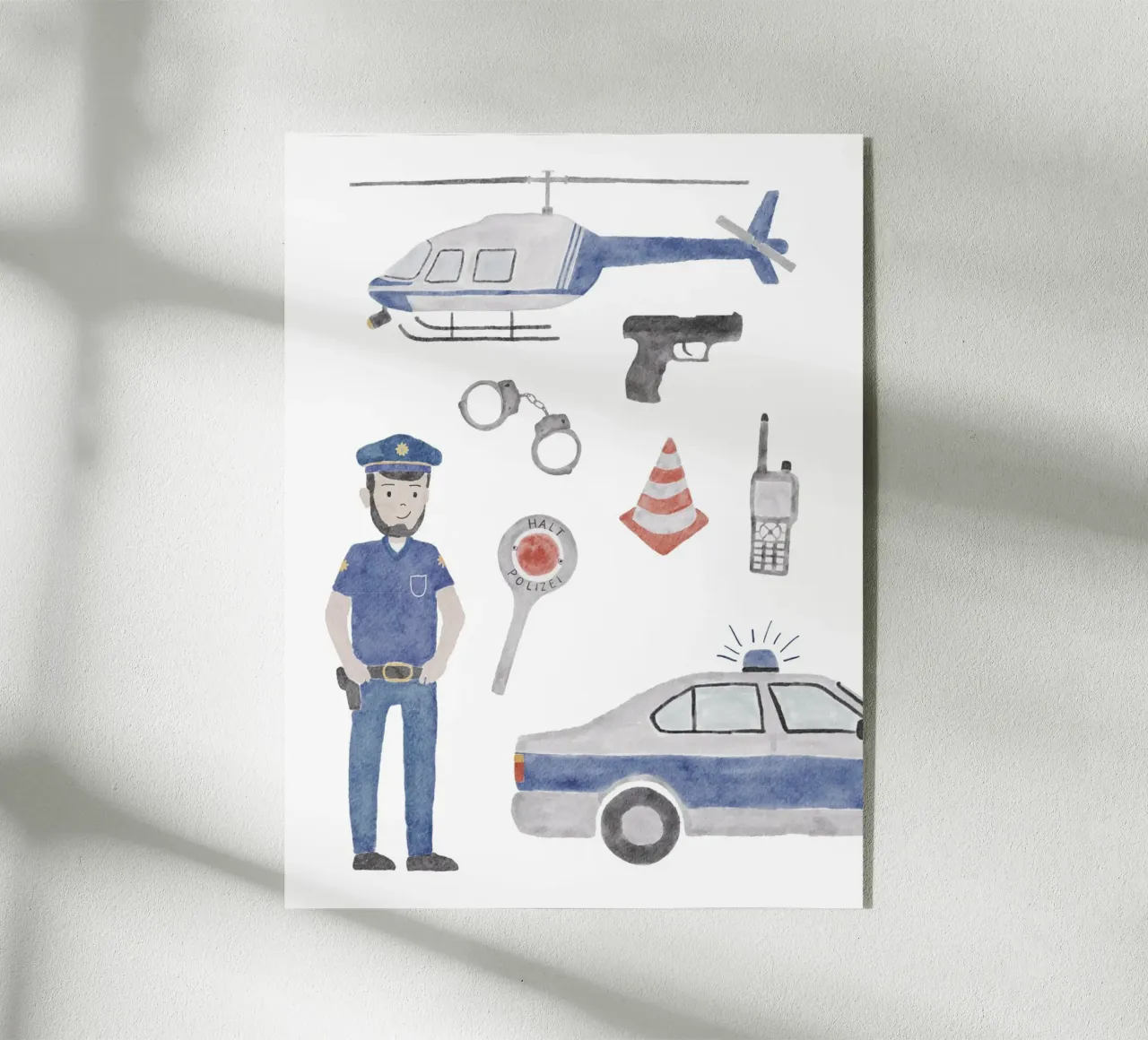 Polizei plexiglass da herzundpapier