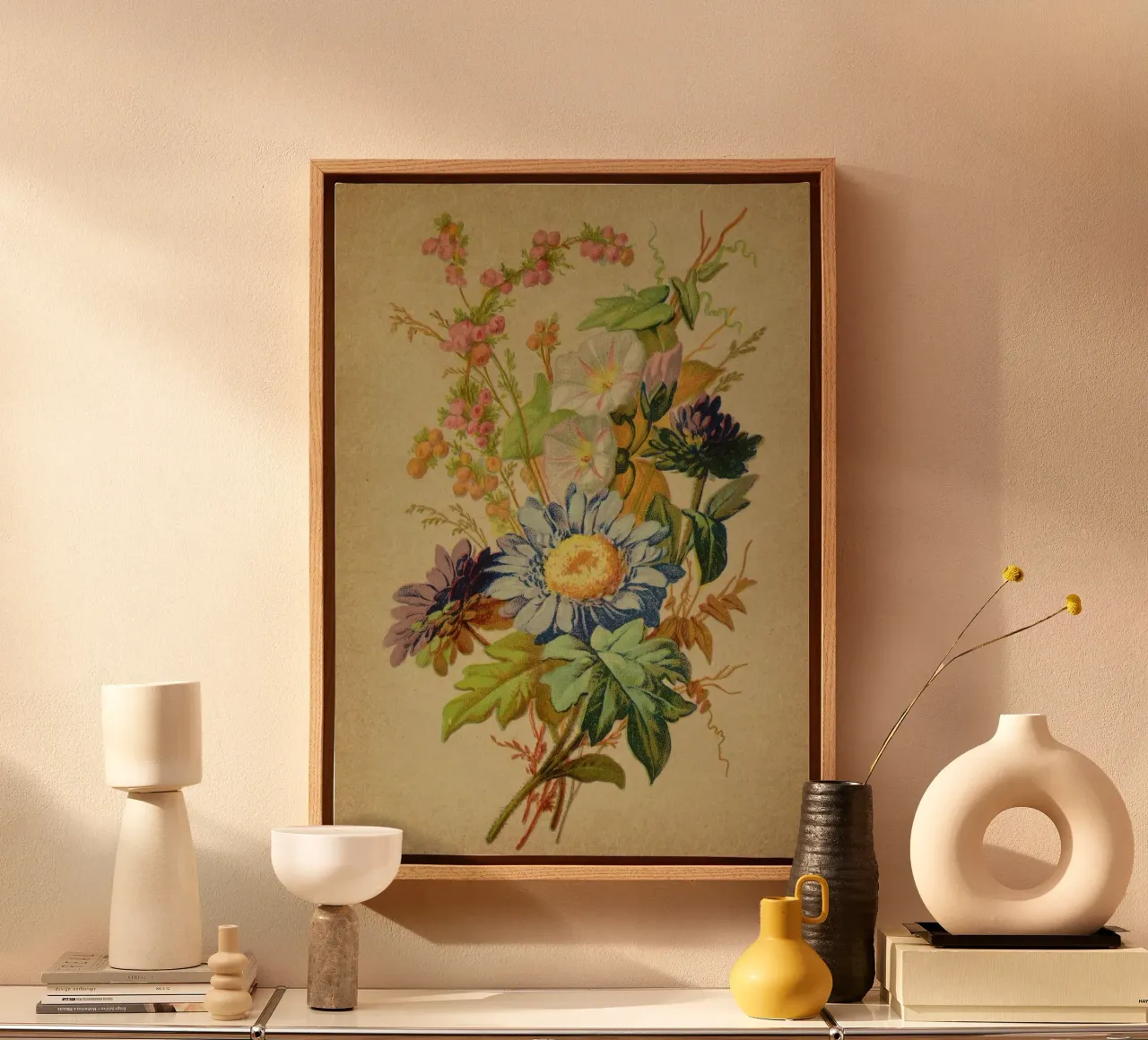 Bouquet no. 5 tela con Cornice a cassetta da vintagebotanics