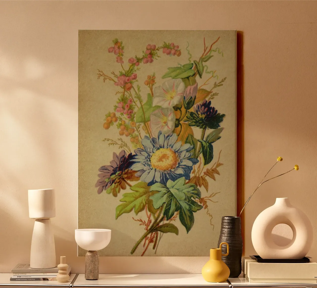 Bouquet no. 5 tela con Cornice a cassetta da vintagebotanics