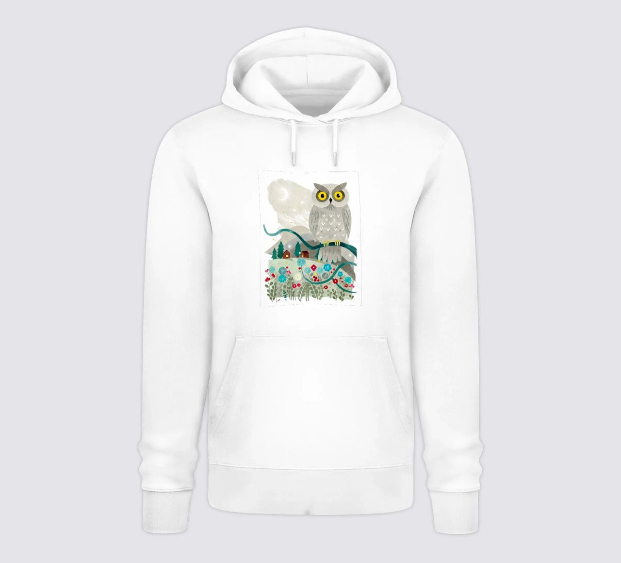 un gufo felice felpa con cappuccio da BABY ART PRINTS
