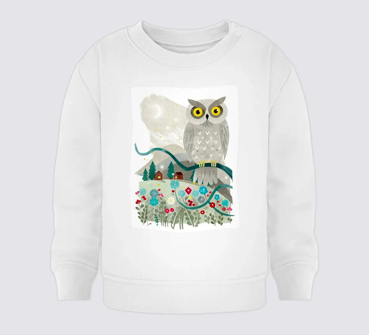 un gufo felice felpa neonato da 🐹 BABY ART PRINTS