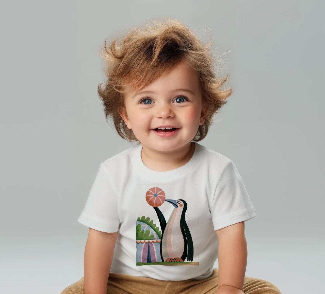 Un buffo pinguino maglietta neonato da BABY ART PRINTS