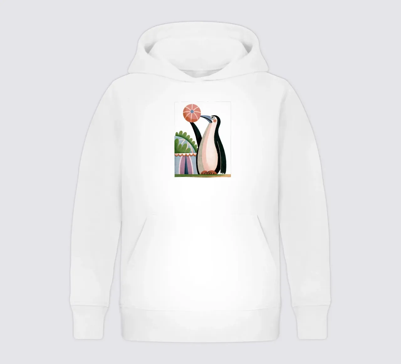 A funny penguin kids hoodie by 🐹 BABY ART PRINTS