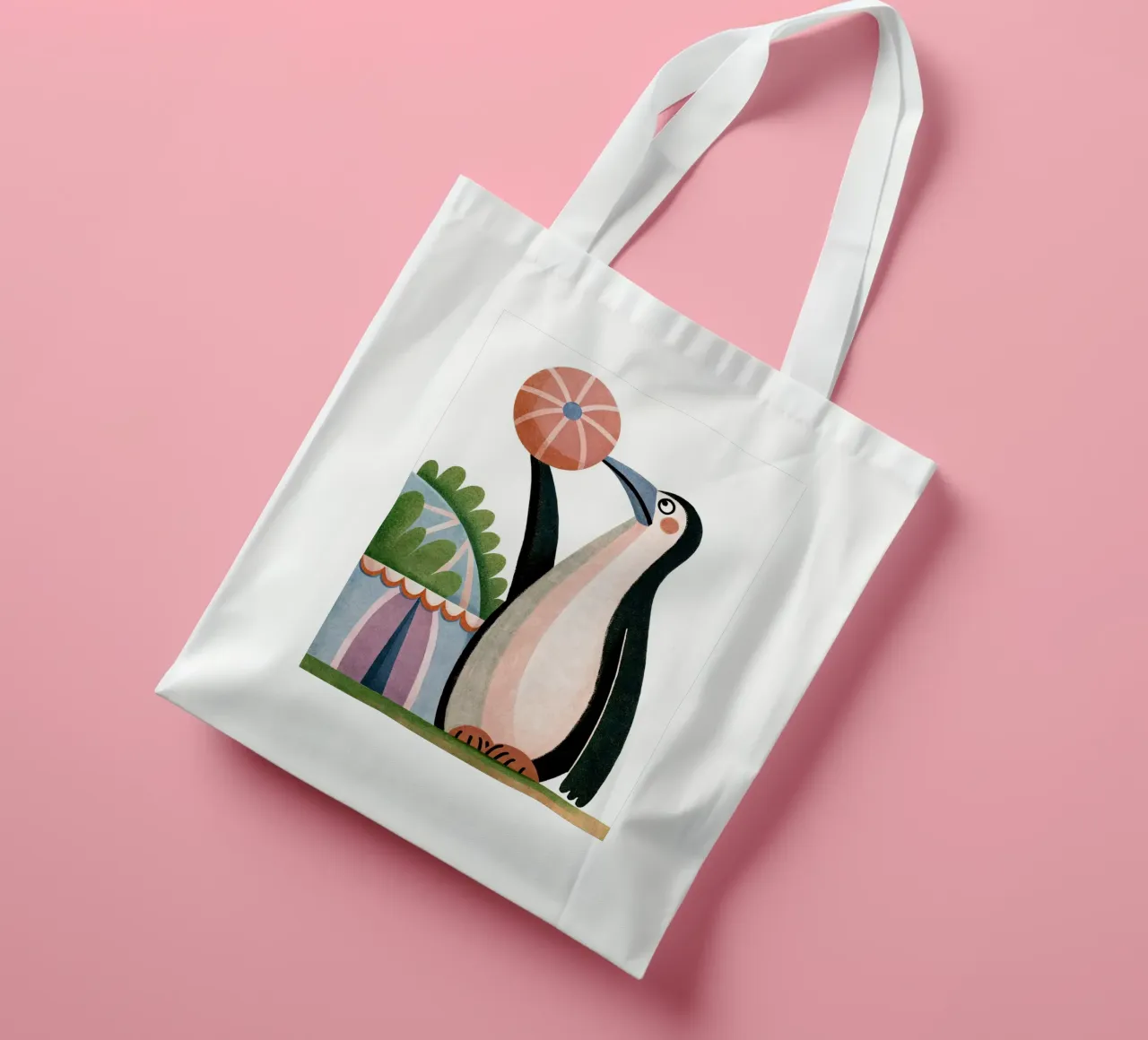 Een grappige pinguïn jute draagtas van 🐹 BABY ART PRINTS