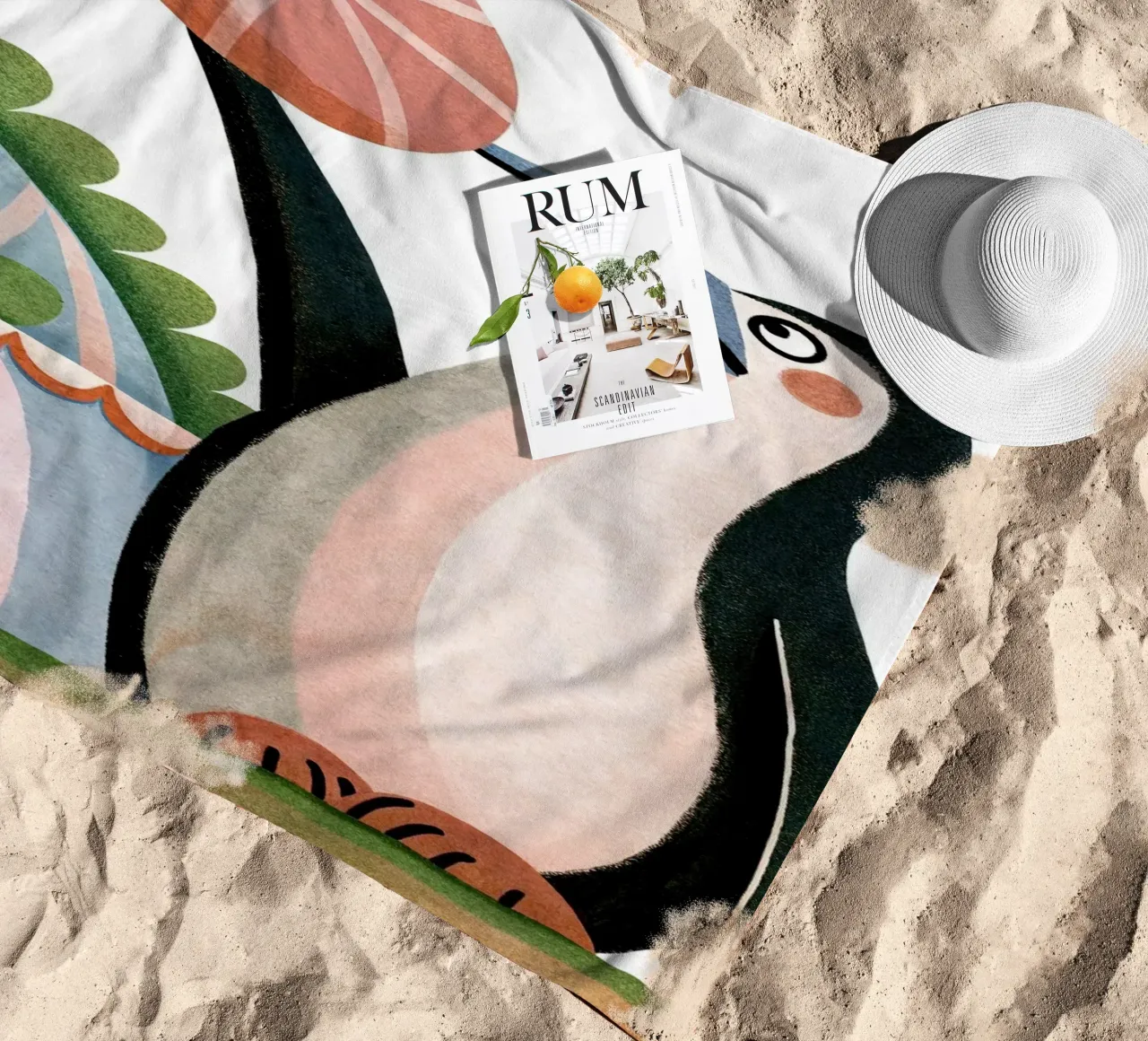 Un buffo pinguino telo mare da 🐹 BABY ART PRINTS