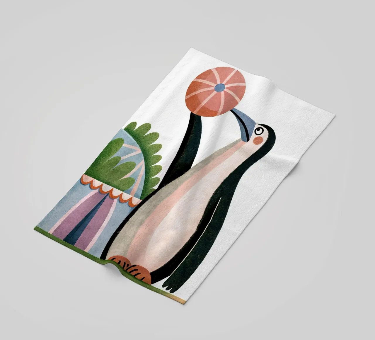 Un buffo pinguino telo mare da 🐹 BABY ART PRINTS