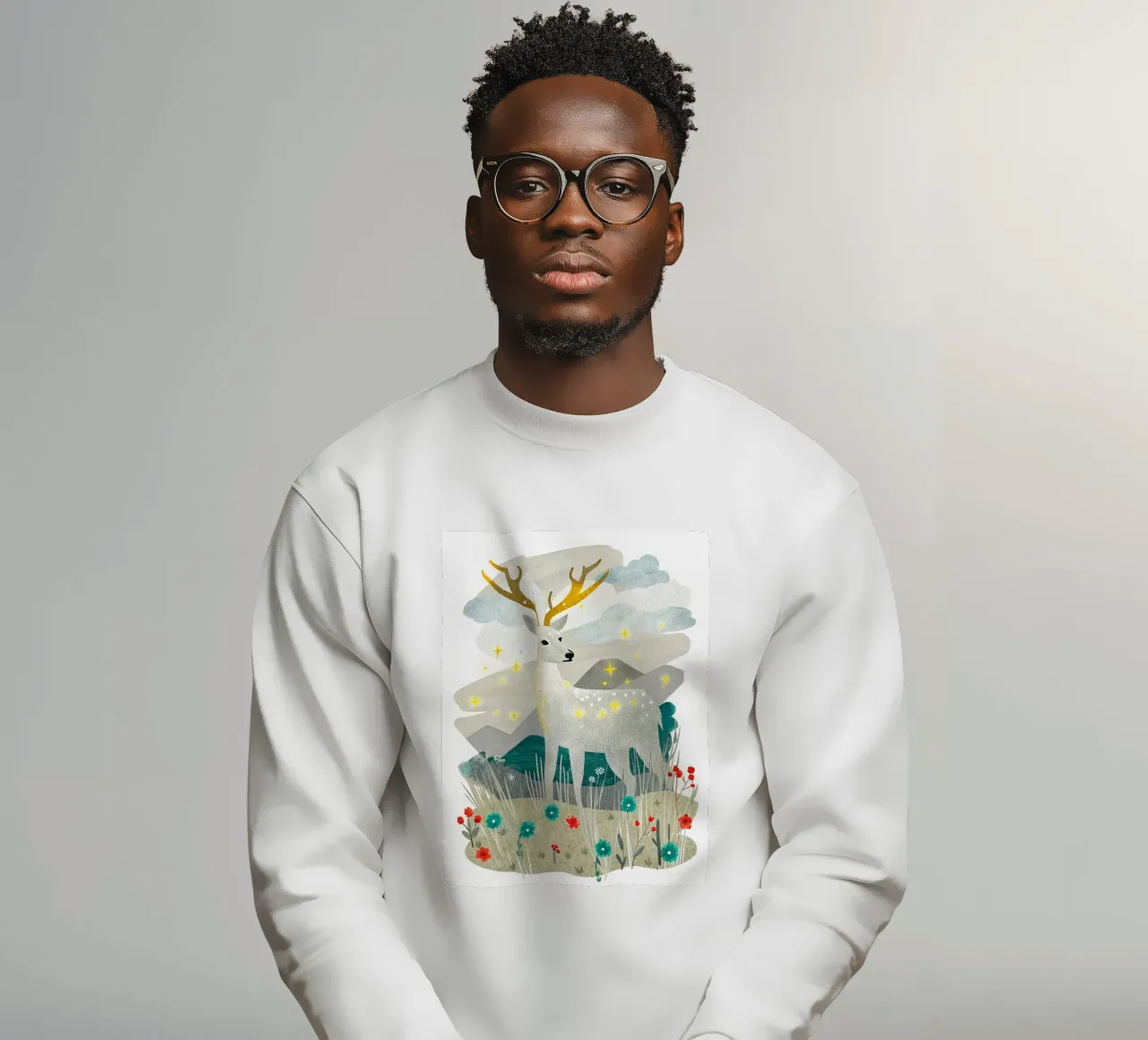 cervo colorato felpa da 🐹 BABY ART PRINTS