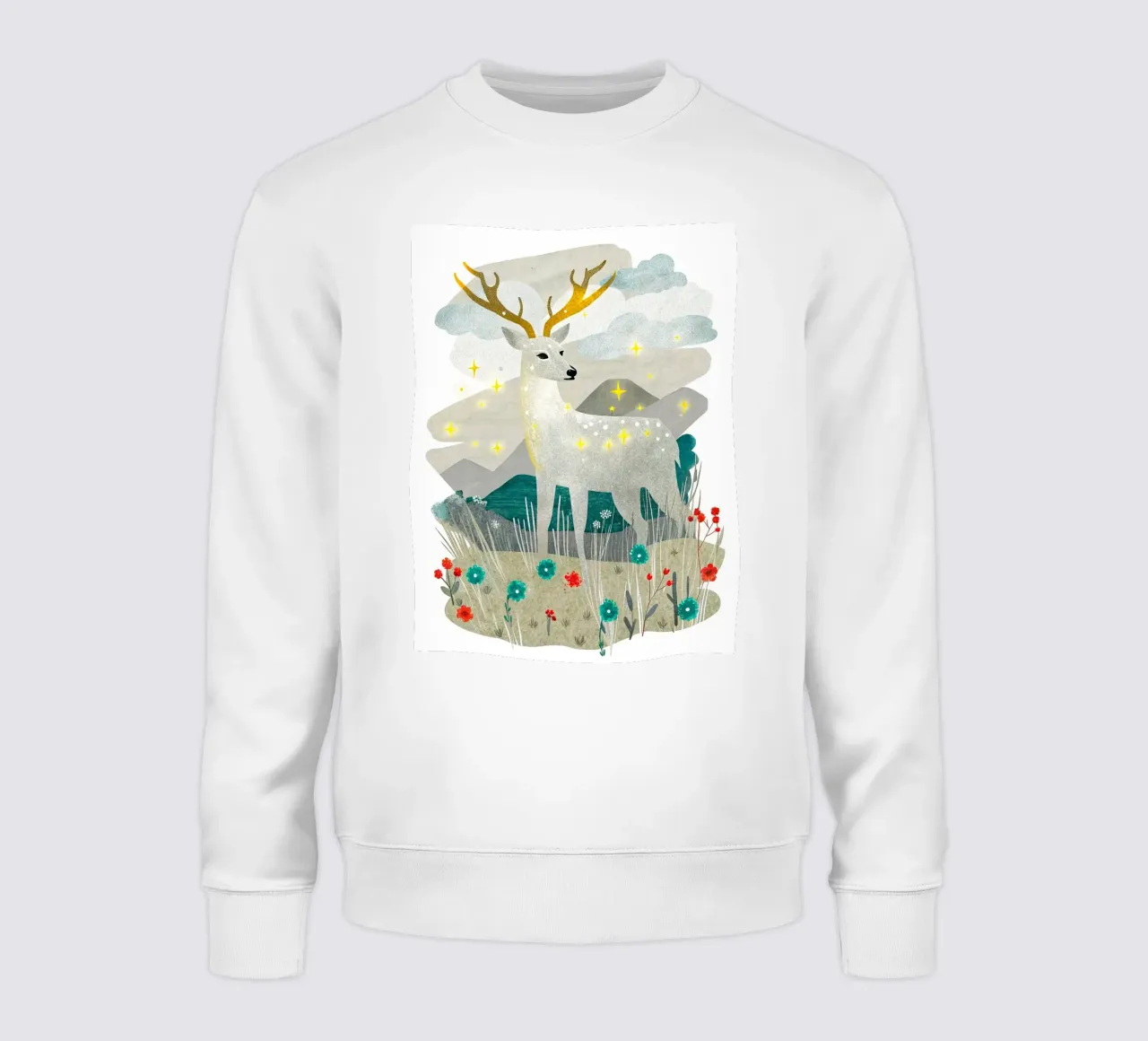 cervo colorato felpa da 🐹 BABY ART PRINTS