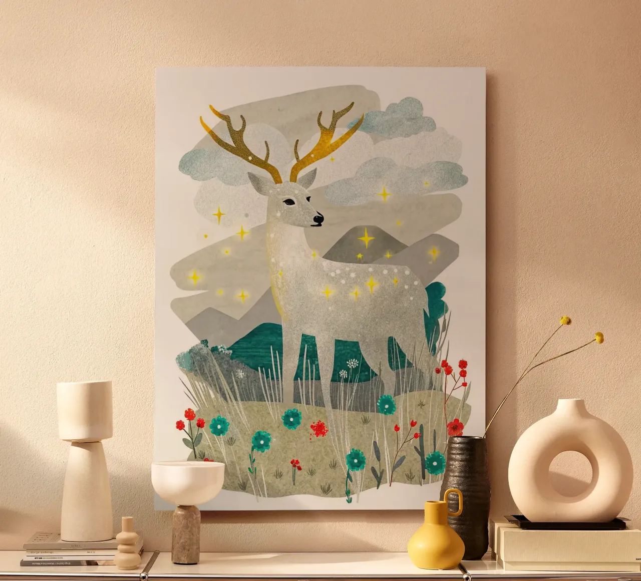cervo colorato alluminio dibond da 🐹 BABY ART PRINTS