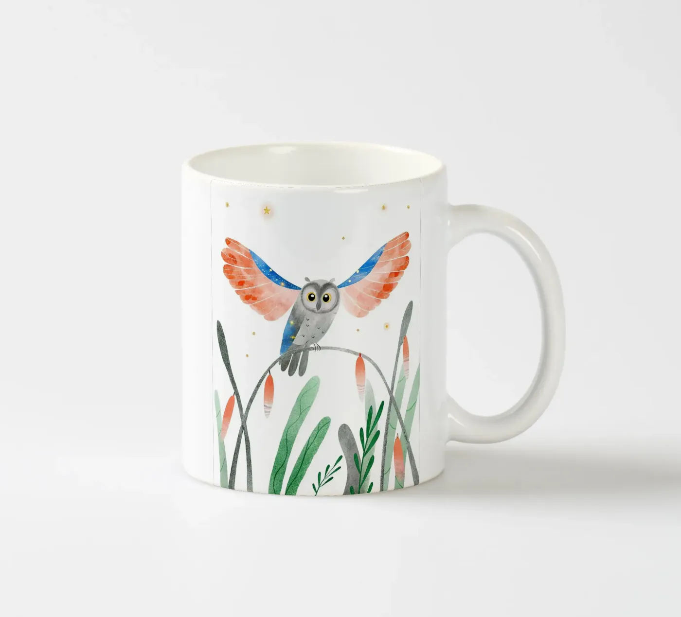 Owl ceramic mug by 🐹 BABY ART PRINTS