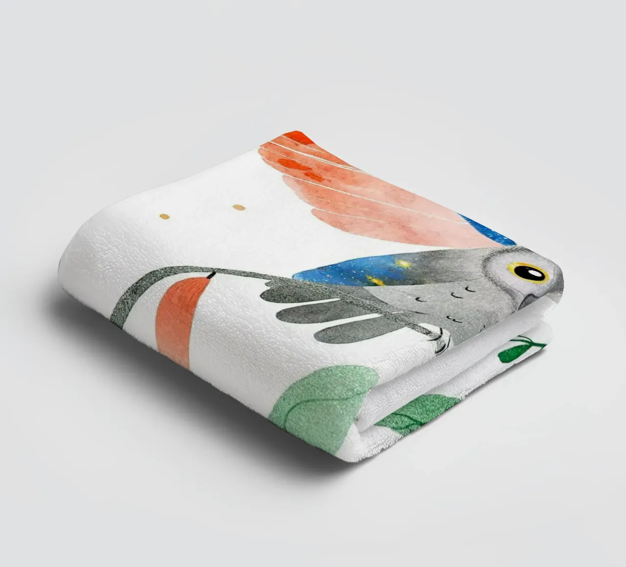 Gufo asciugamano da bagno da BABY ART PRINTS