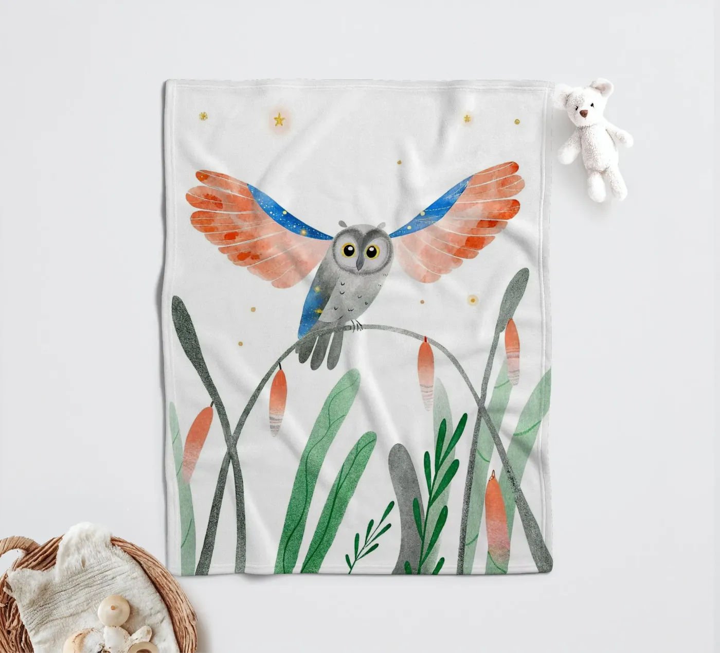 Owl coperta in pile da 🐹 BABY ART PRINTS