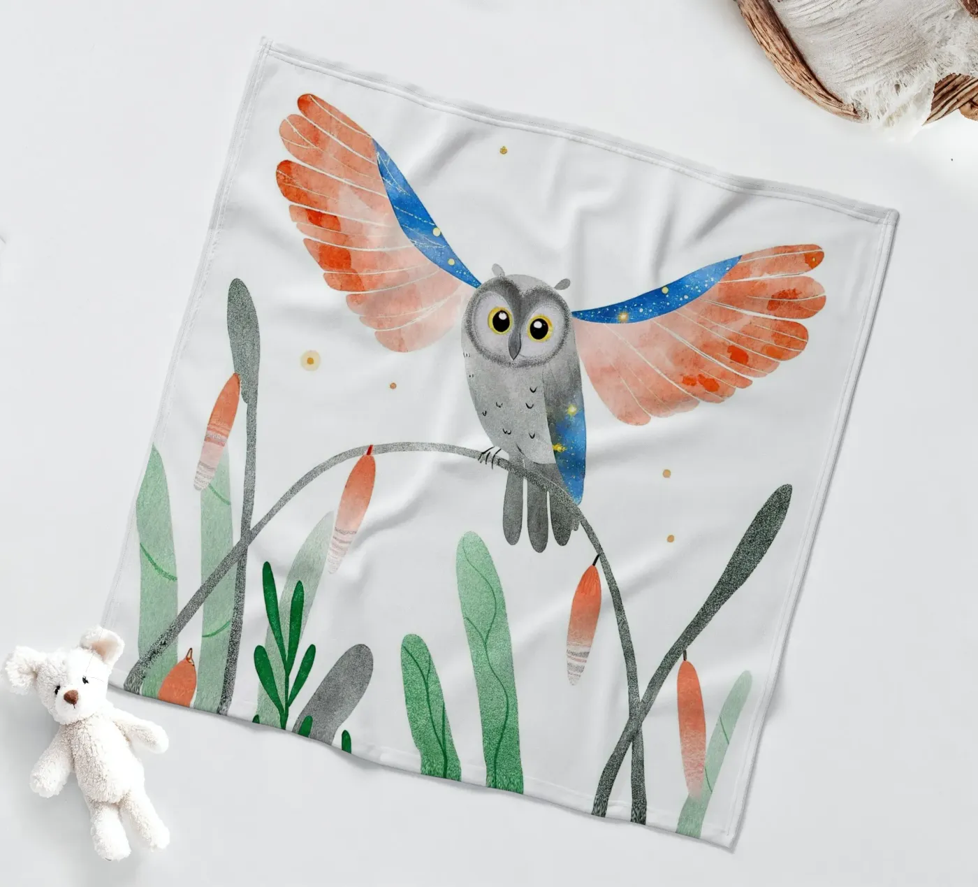 Owl coperta in pile da 🐹 BABY ART PRINTS