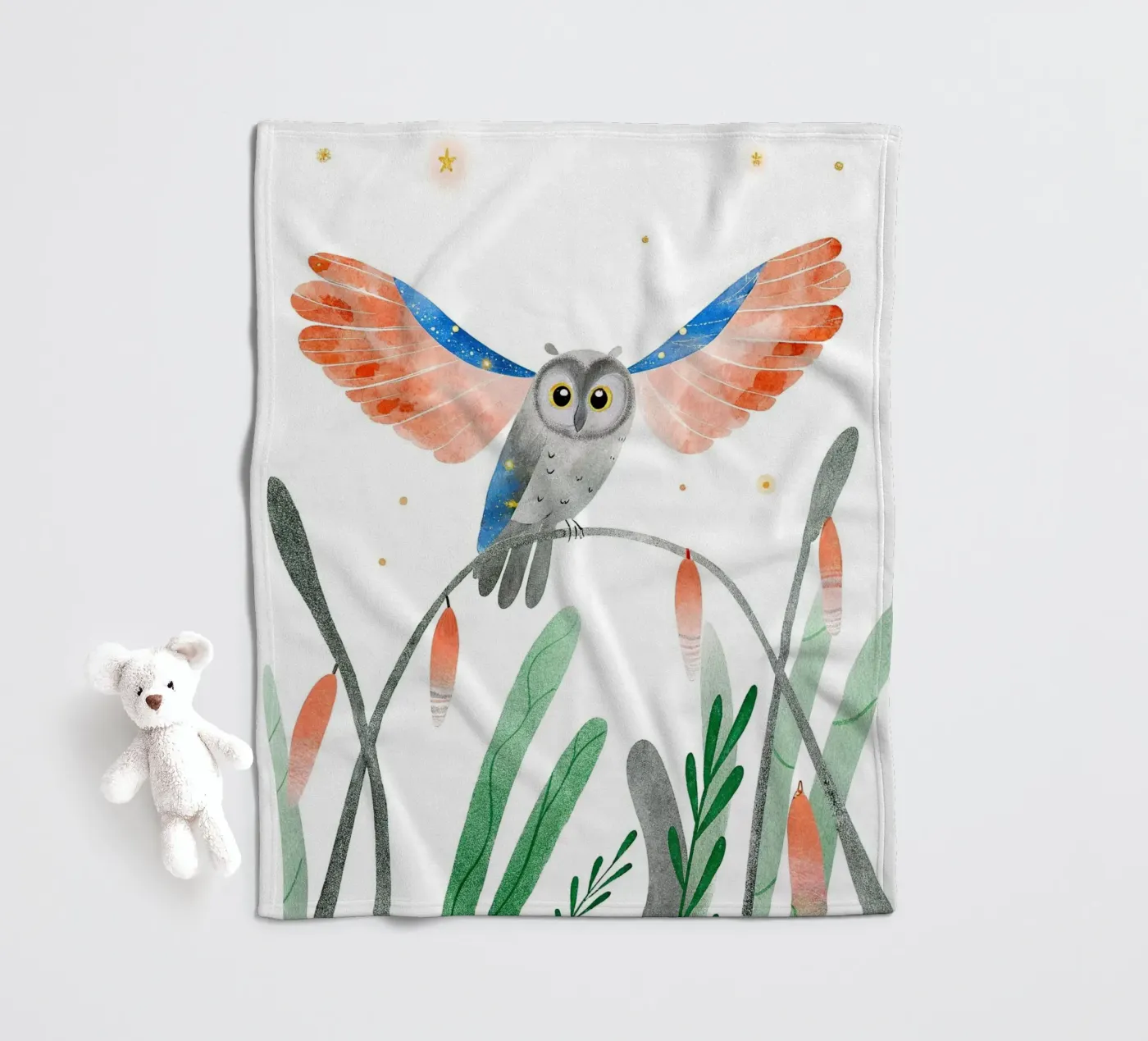 Owl coperta in pile da 🐹 BABY ART PRINTS