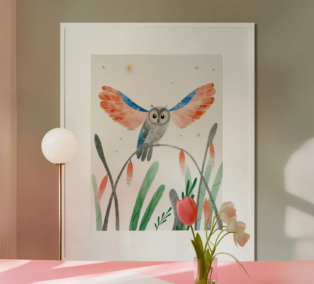 Gufo carta hahnemühle da BABY ART PRINTS