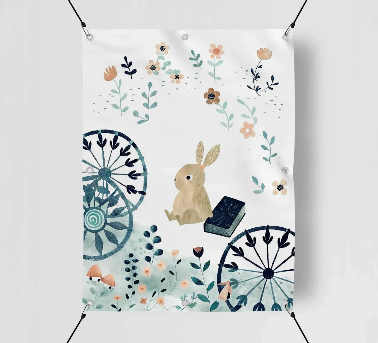 the reading bunny pvc cover by 🐹 BABY ART PRINTS