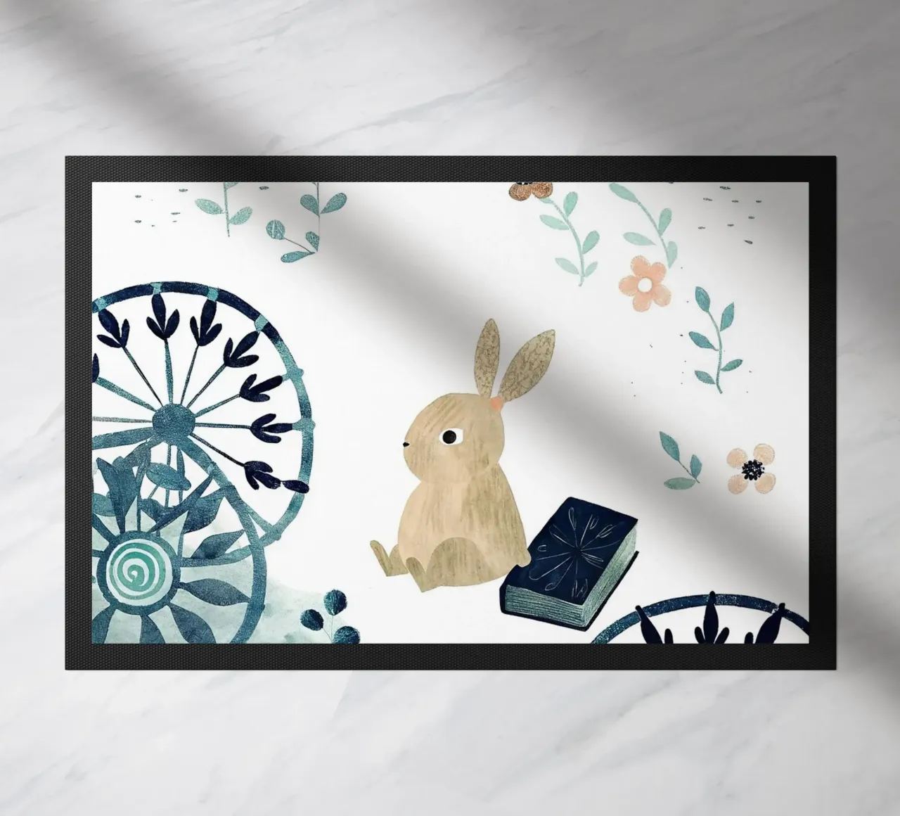 le lapin de lecture paillasson de 🐹 BABY ART PRINTS