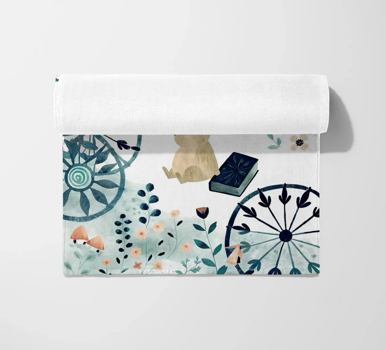 the reading bunny beach towel by 🐹 BABY ART PRINTS