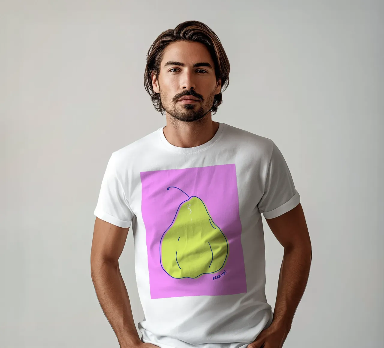 Pear up! - Grafische Birne in Knallfarben t-shirt by Ohkimiko
