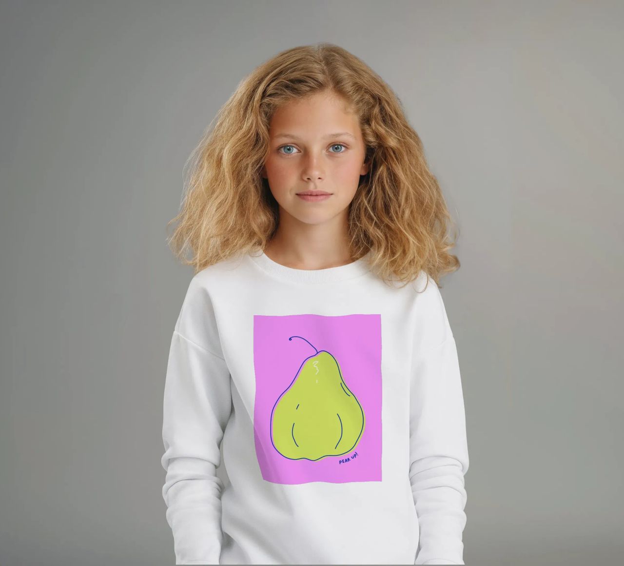 Pear up! - Grafische Birne in Knallfarben felpa bambino da Ohkimiko