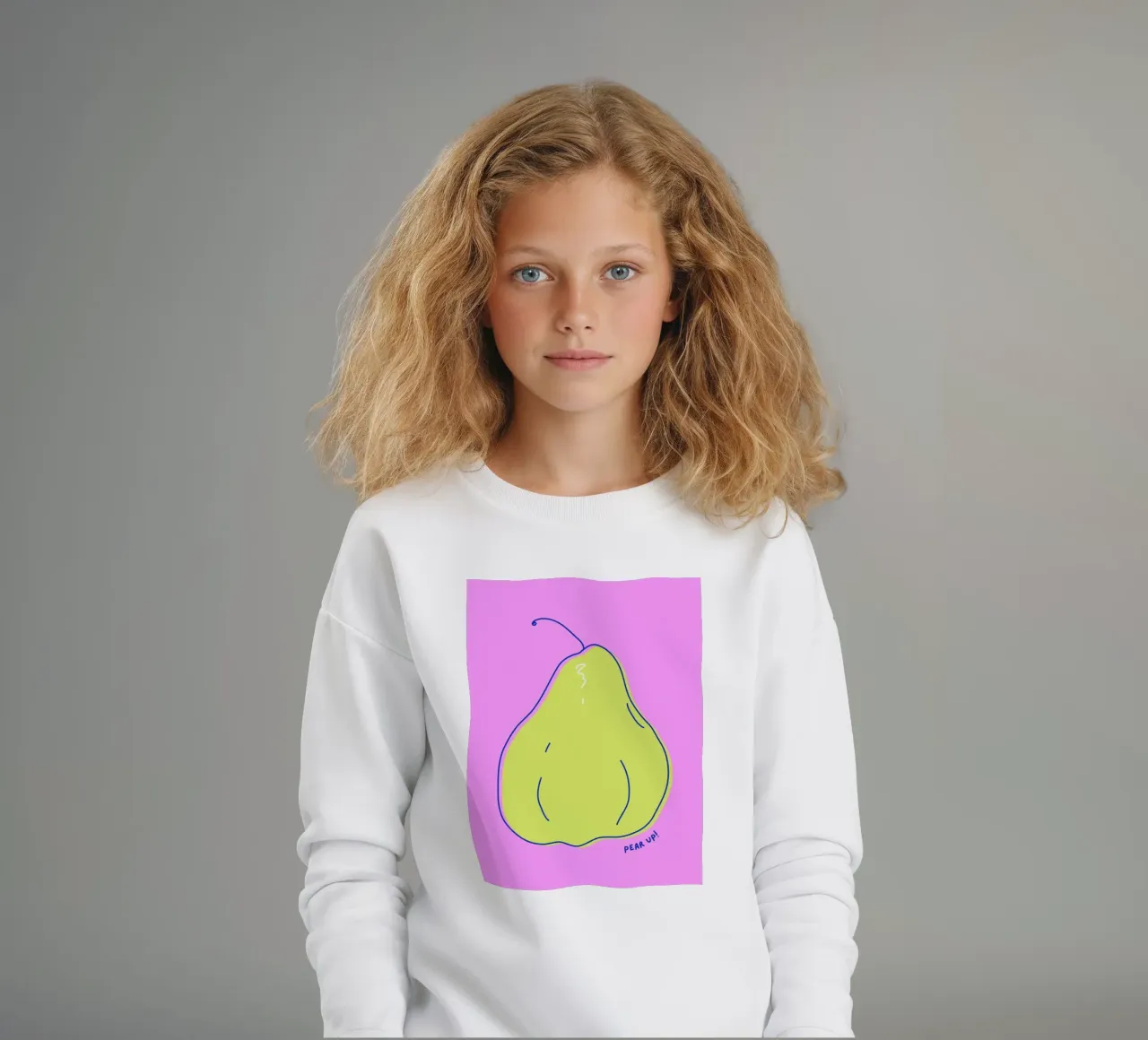Pear up! - Grafische Birne in Knallfarben felpa bambino da Ohkimiko