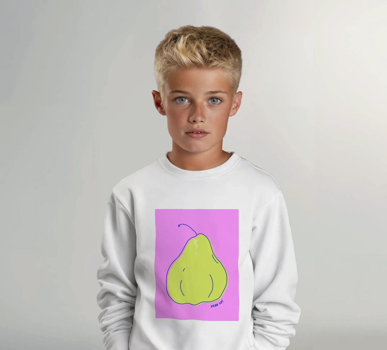 Pear up! - Grafische Birne in Knallfarben felpa bambino da Ohkimiko