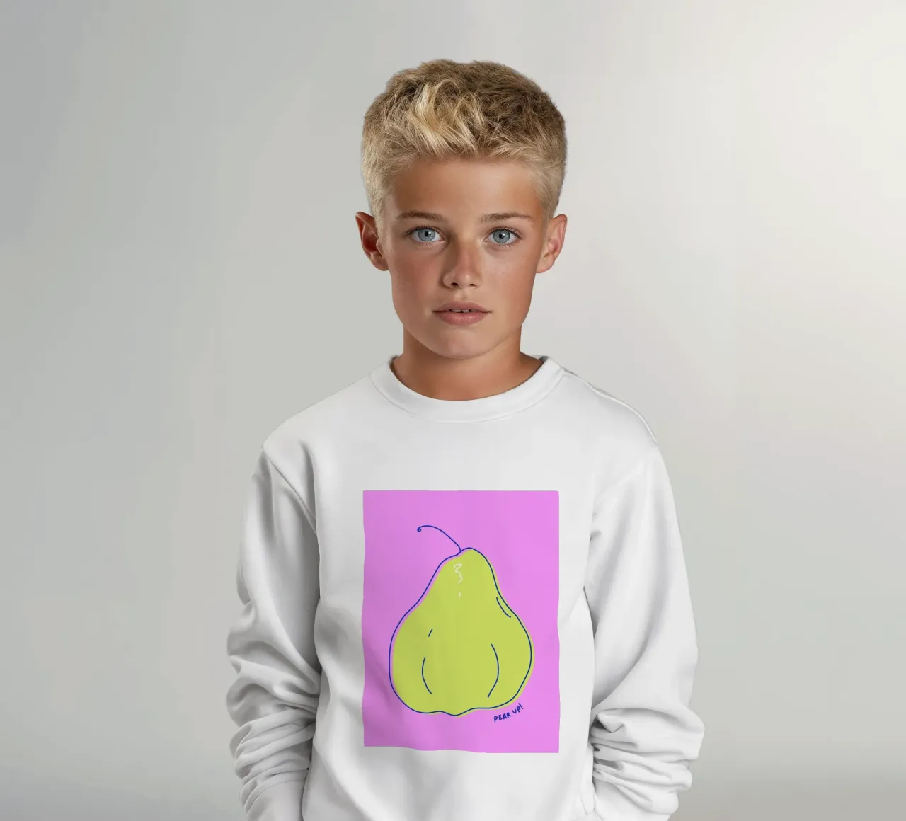 Pear up! - Grafische Birne in Knallfarben felpa bambino da Ohkimiko
