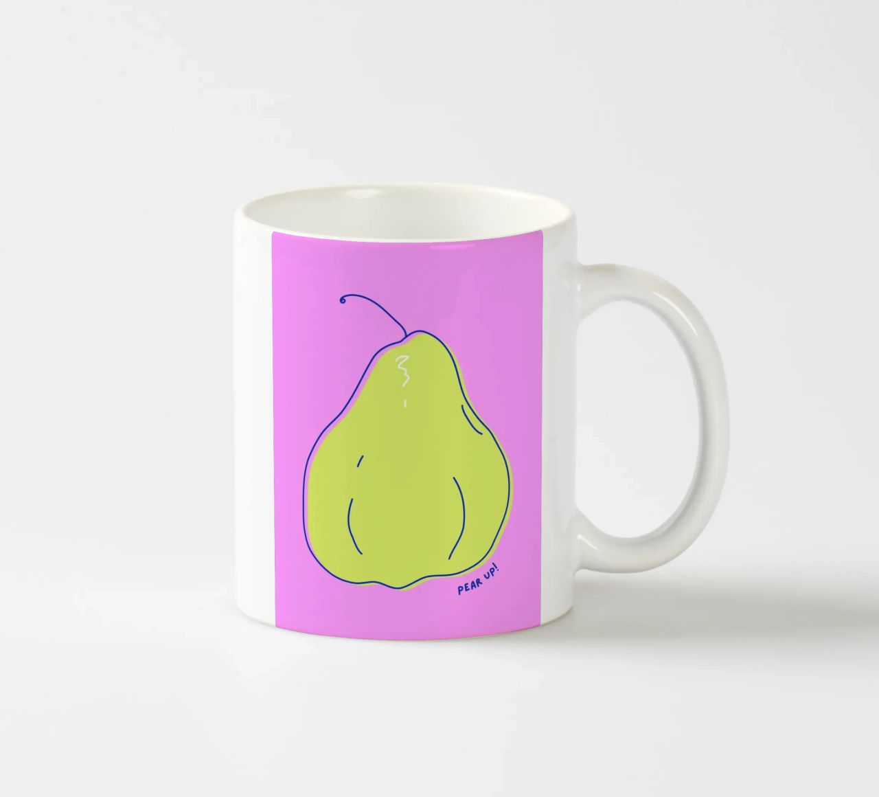 Pear up! - Grafische Birne in Knallfarben tazza in ceramica da Ohkimiko