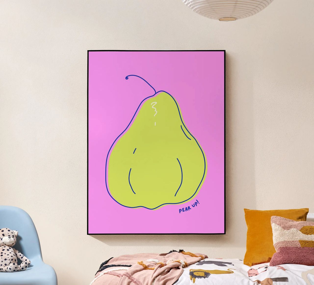 Pear up! - Grafische Birne in Knallfarben plexiglass da Ohkimiko